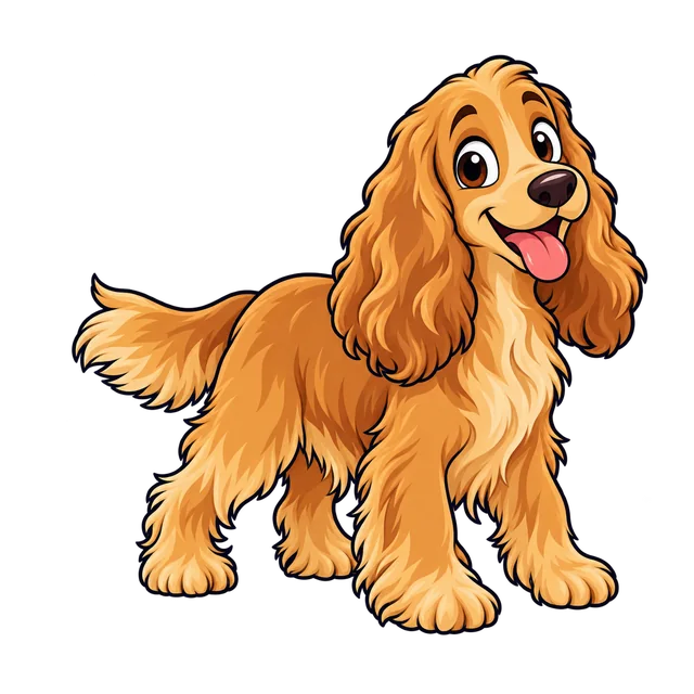 Ilustração de Cocker Spaniel Inglês
