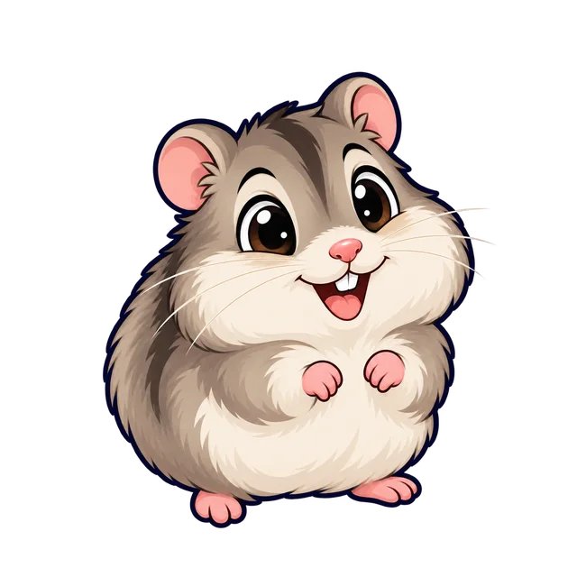 Ilustração de Hamster Anão Russo Winter White