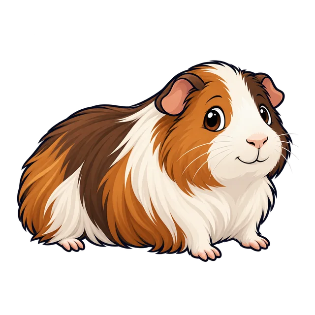 Ilustração de Porquinho-da-índia Sheltie (Silkie)